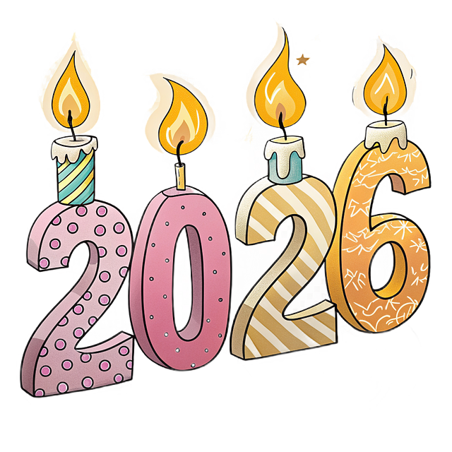 2026 mit Kerze